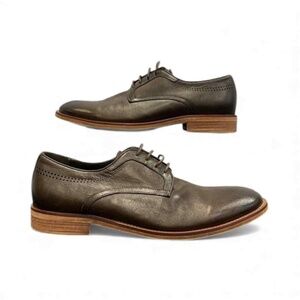 MORETTI Men’s Brown Leather Marland Lace-Up Oxford Shoes Size 9